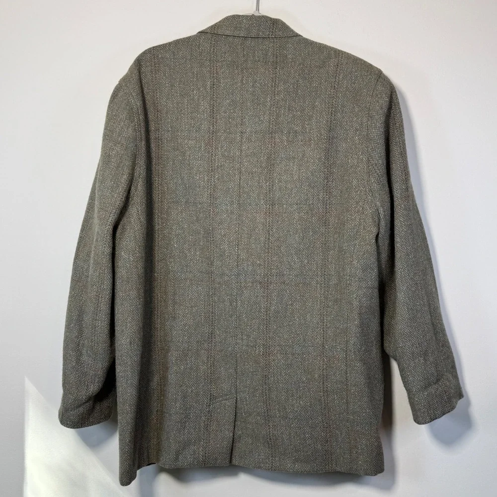 Madrigal Carmel Blazer Men's L Brown Wool Herringbone Vintage Professor  Preppy